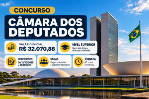 Concurso Câmara dos Deputados 2026: Vagas de Analista com Salário de R$ 32 Mil; Veja Como Se Inscrever